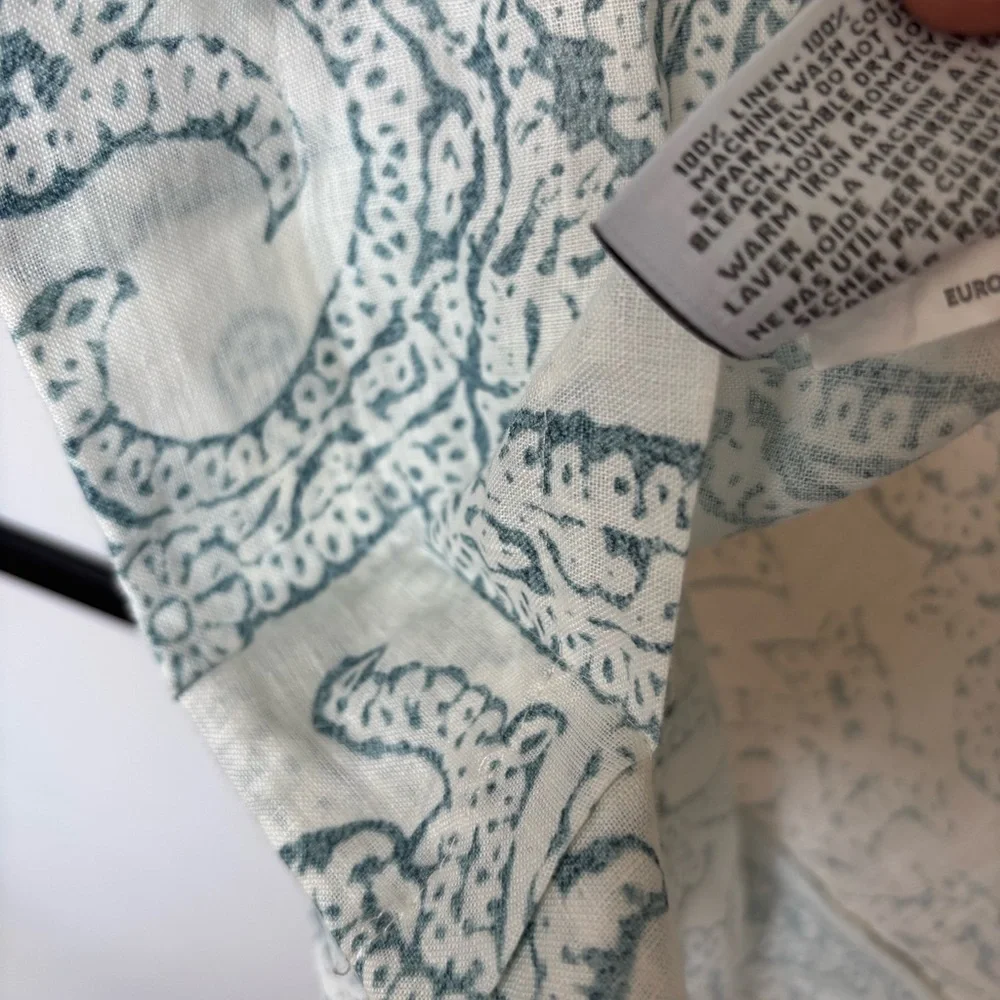 Restoration Hardware Linen Euro Sham Made In Italy Distressed Scroll~1 Sham ONLY